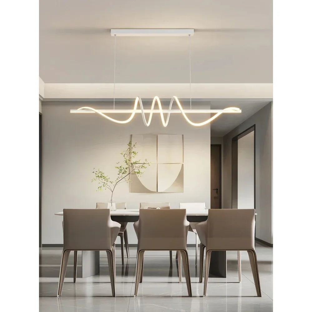 Sleek Wavy Pendant Lights for Dining Room