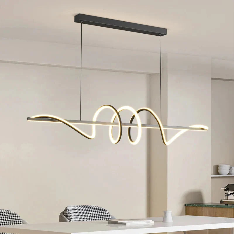 Sleek Wavy Pendant Lights for Dining Room
