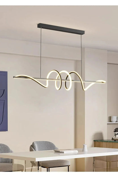 Sleek Wavy Pendant Lights for Dining Room