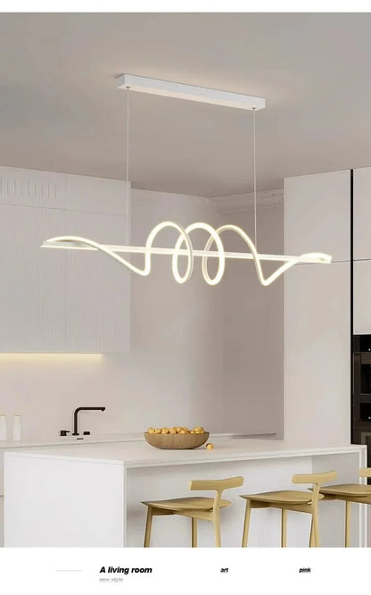 Sleek Wavy Pendant Lights for Dining Room