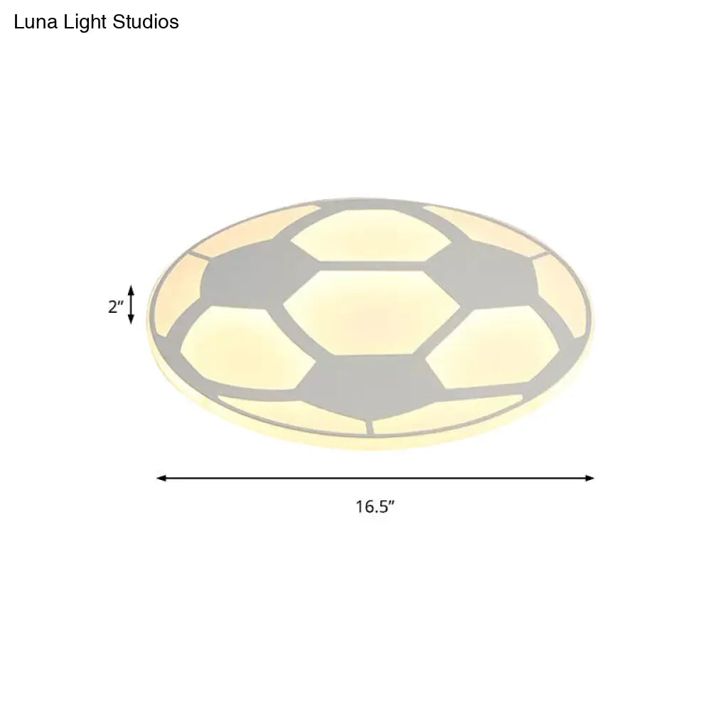 DecorBites™ DecorBites™ Sleek White Flush Mount Soccer Ceiling Light for Kid's Bedroom