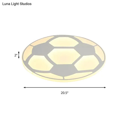 DecorBites™ DecorBites™ Sleek White Flush Mount Soccer Ceiling Light for Kid's Bedroom