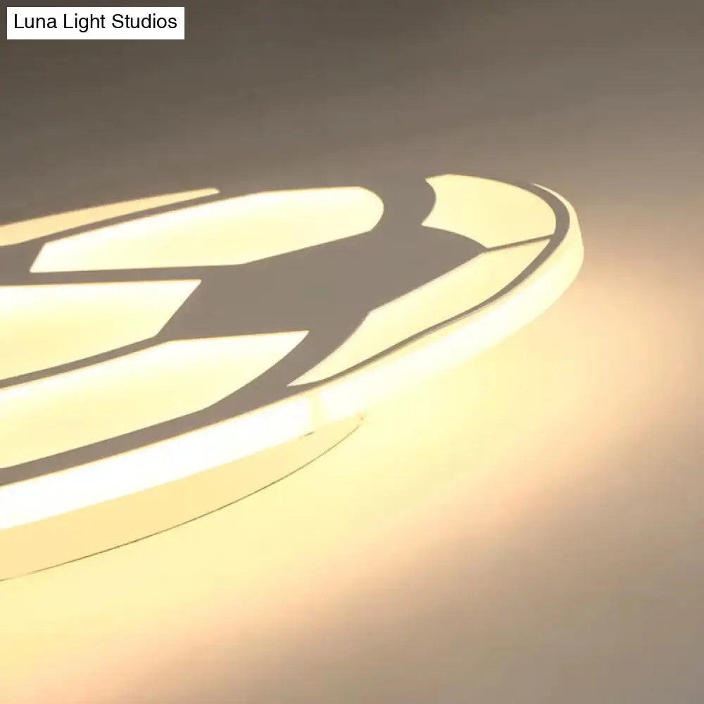 DecorBites™ DecorBites™ Sleek White Flush Mount Soccer Ceiling Light for Kid's Bedroom