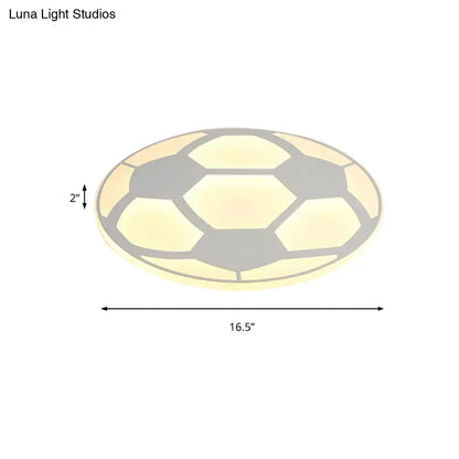 DecorBites™ DecorBites™ Sleek White Flush Mount Soccer Ceiling Light for Kid's Bedroom