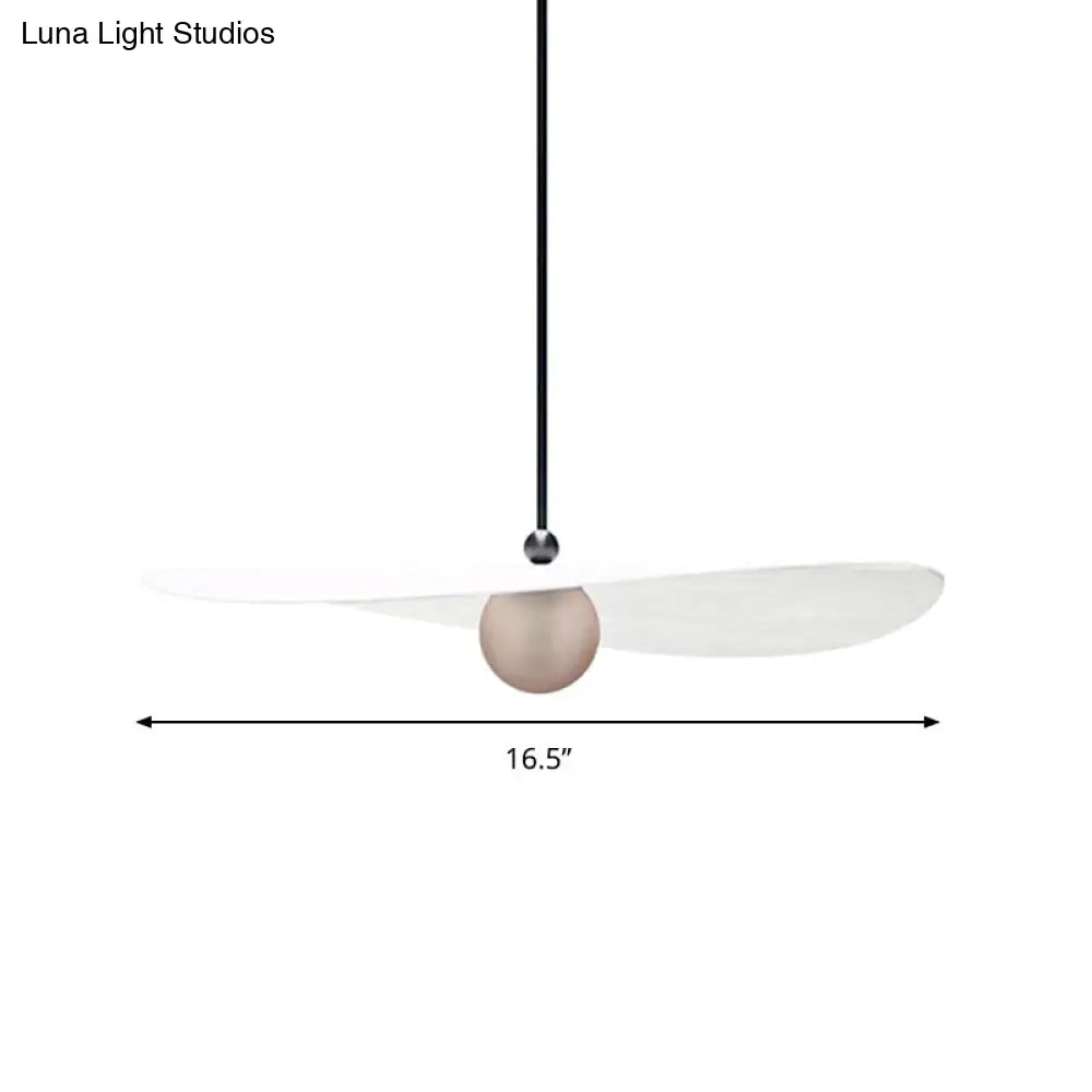 Sleek White Hanging Ceiling Light 1-Light Acrylic Suspension Lamp for Bedroom