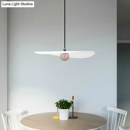 Sleek White Hanging Ceiling Light 1-Light Acrylic Suspension Lamp for Bedroom