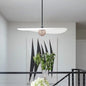 Sleek White Hanging Ceiling Light 1-Light Acrylic Suspension Lamp for Bedroom