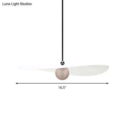 Sleek White Hanging Ceiling Light 1-Light Acrylic Suspension Lamp for Bedroom