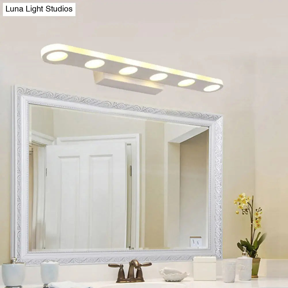 DecorBites™ DecorBites™ Sleek White LED Metal Bathroom Sconce Light Fixture: Simplicity at its Finest