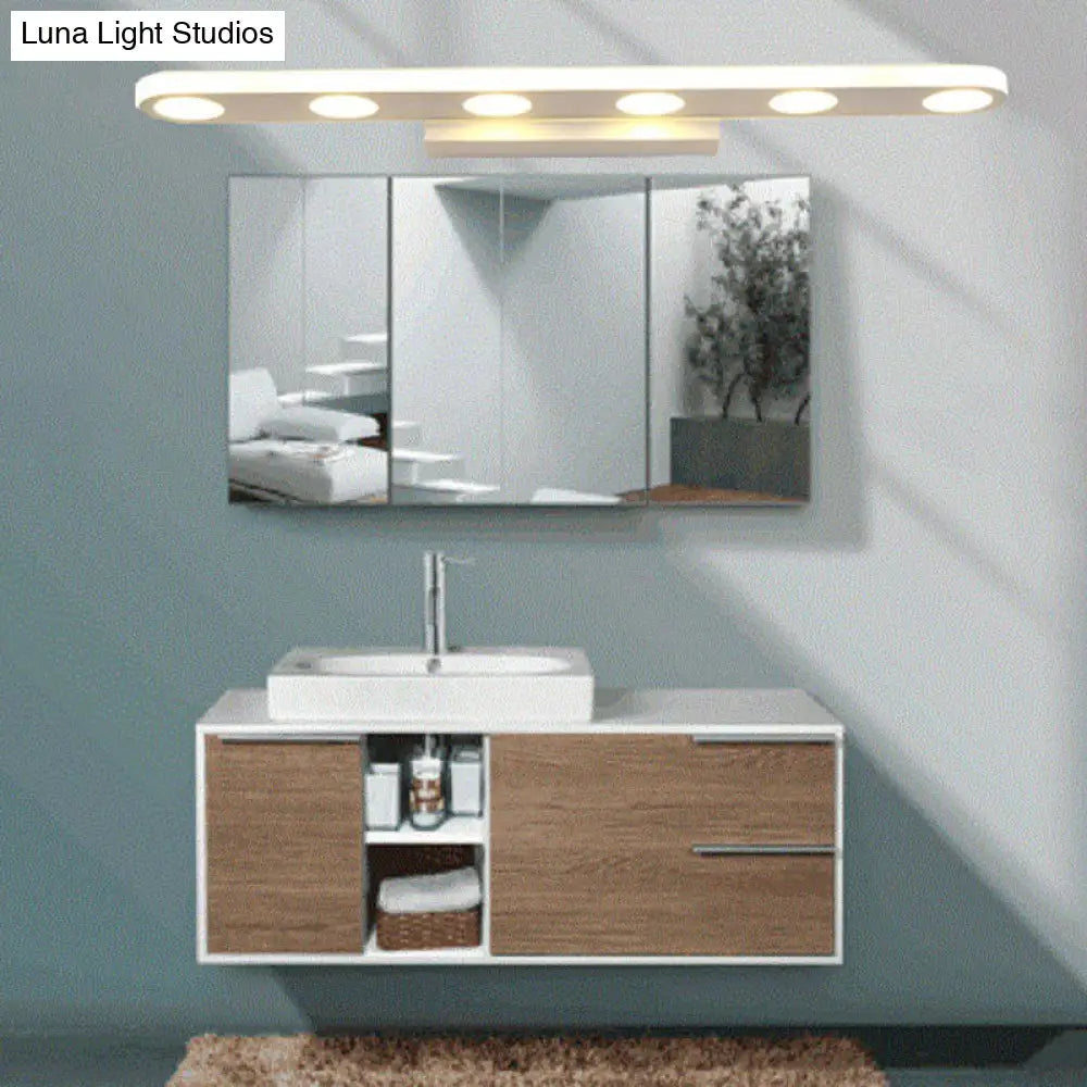DecorBites™ DecorBites™ Sleek White LED Metal Bathroom Sconce Light Fixture: Simplicity at its Finest