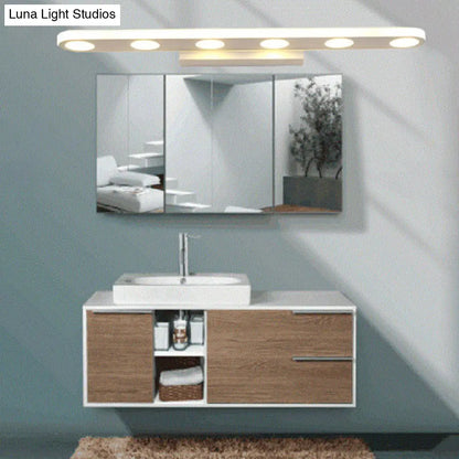 DecorBites™ DecorBites™ Sleek White LED Metal Bathroom Sconce Light Fixture: Simplicity at its Finest