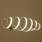 Sleek White LED Spiral Pendant Light for Minimalistic Dining Room Décor