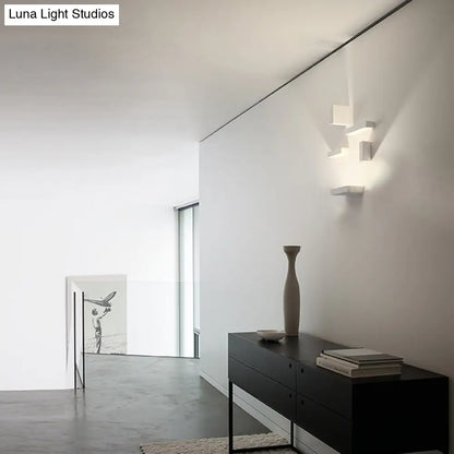 DecorBites™ DecorBites™ Sleek White Wall Washer Light: Simplistic Metallic Sconce for Stairway Illumination