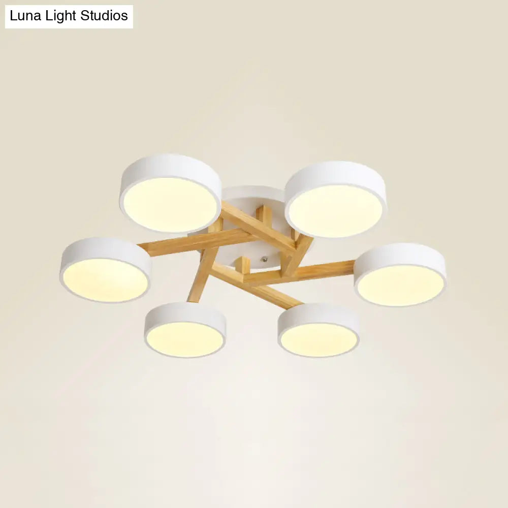 DecorBites™ DecorBites™ Sleek Wood Branch LED Ceiling Light with Minimalistic Acrylic Shade