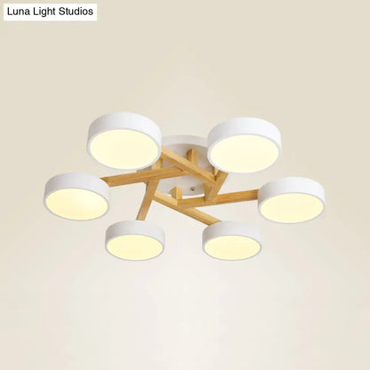 DecorBites™ DecorBites™ Sleek Wood Branch LED Ceiling Light with Minimalistic Acrylic Shade