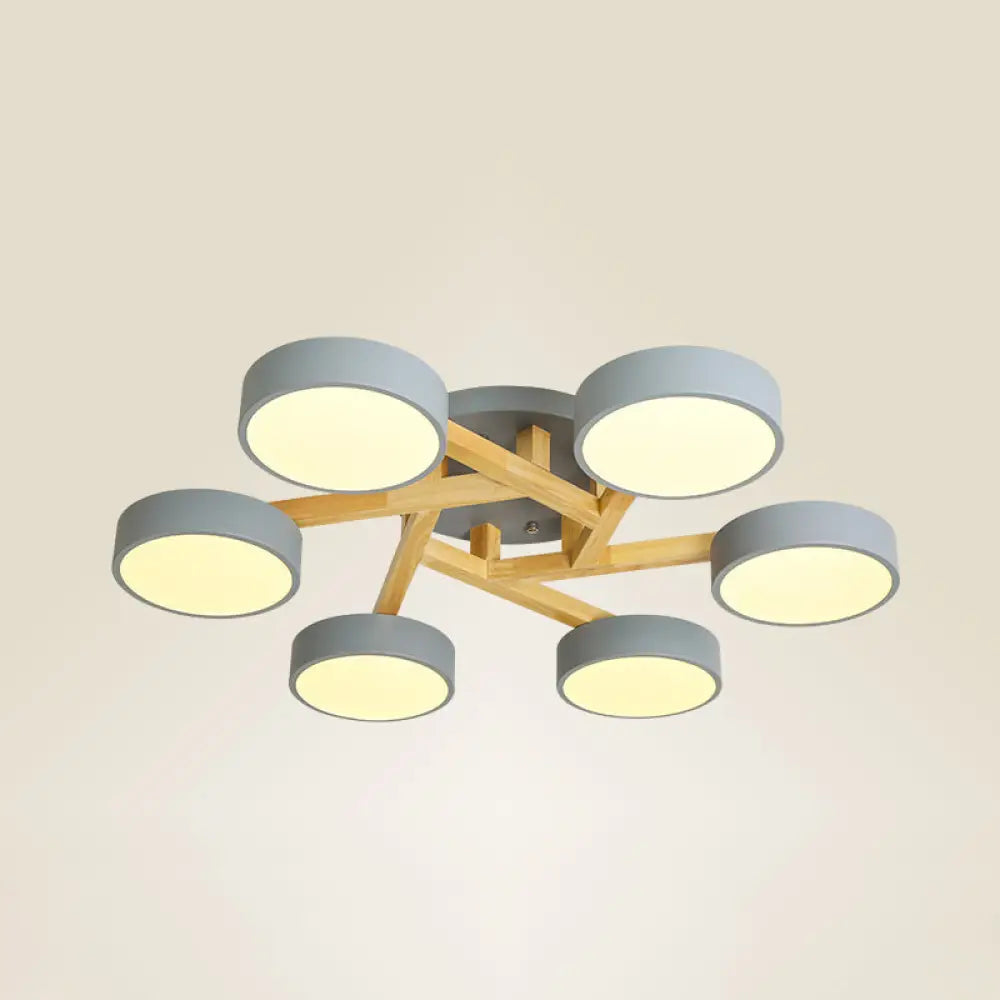 DecorBites™ DecorBites™ Sleek Wood Branch LED Ceiling Light with Minimalistic Acrylic Shade