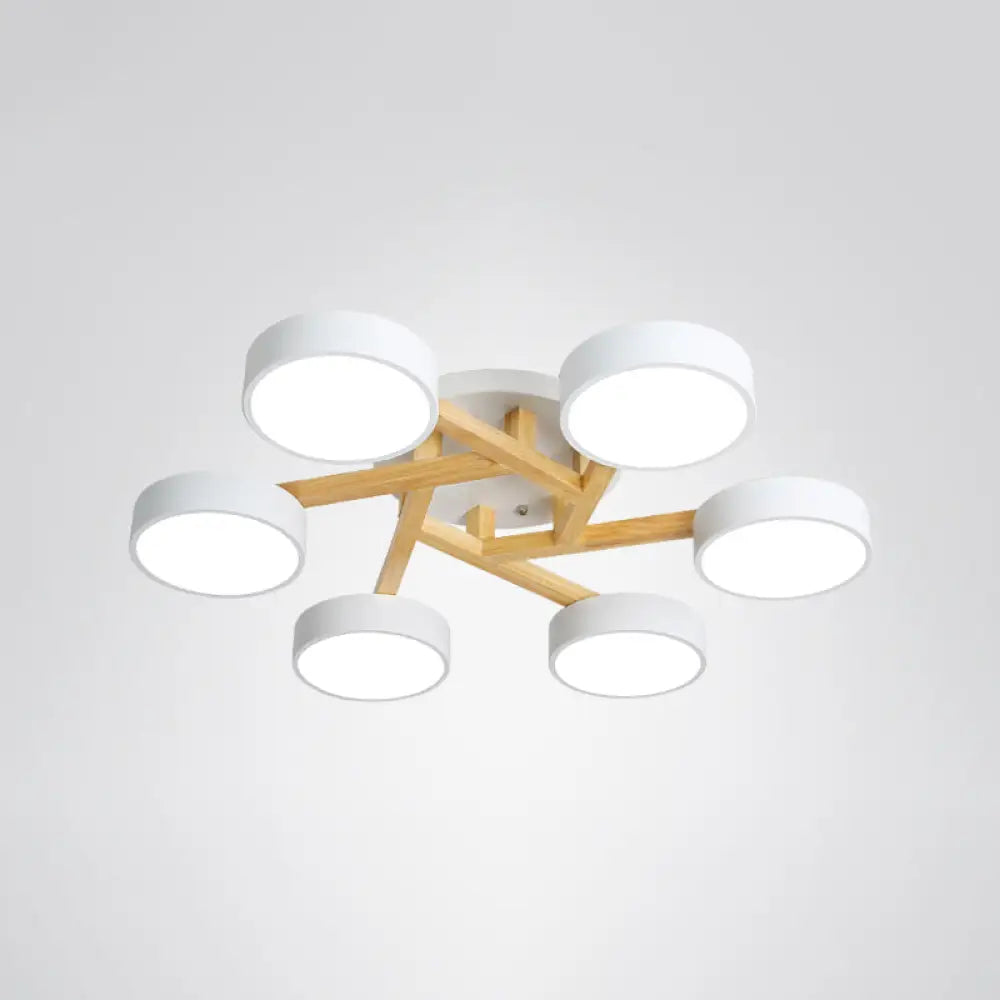 DecorBites™ DecorBites™ Sleek Wood Branch LED Ceiling Light with Minimalistic Acrylic Shade
