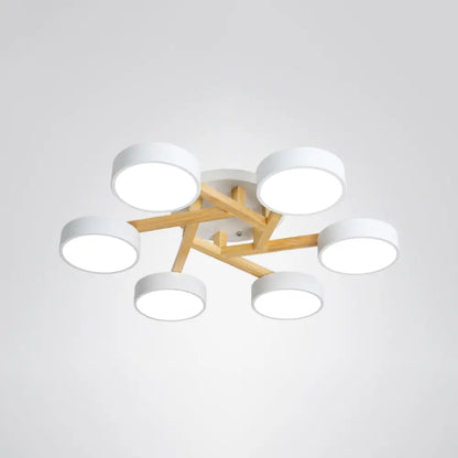 DecorBites™ DecorBites™ Sleek Wood Branch LED Ceiling Light with Minimalistic Acrylic Shade