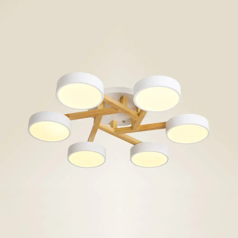 DecorBites™ DecorBites™ Sleek Wood Branch LED Ceiling Light with Minimalistic Acrylic Shade