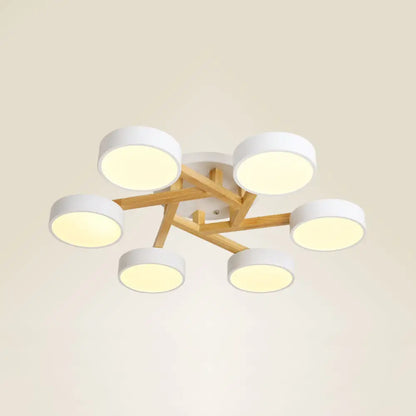 DecorBites™ DecorBites™ Sleek Wood Branch LED Ceiling Light with Minimalistic Acrylic Shade