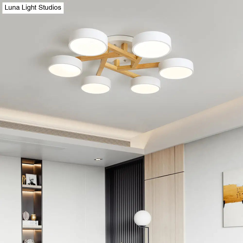 DecorBites™ DecorBites™ Sleek Wood Branch LED Ceiling Light with Minimalistic Acrylic Shade