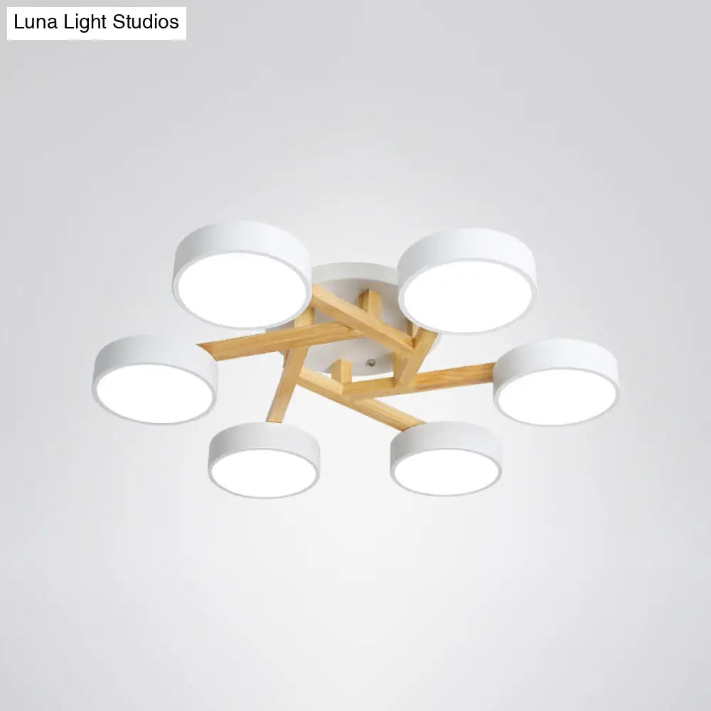 DecorBites™ DecorBites™ Sleek Wood Branch LED Ceiling Light with Minimalistic Acrylic Shade