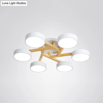 DecorBites™ DecorBites™ Sleek Wood Branch LED Ceiling Light with Minimalistic Acrylic Shade