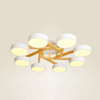 DecorBites™ DecorBites™ Sleek Wood Branch LED Ceiling Light with Minimalistic Acrylic Shade