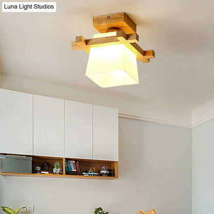 DecorBites™ DecorBites™ Sleek Wood Ceiling Light: Simplicity 1-Light Flush Mount for Bedrooms