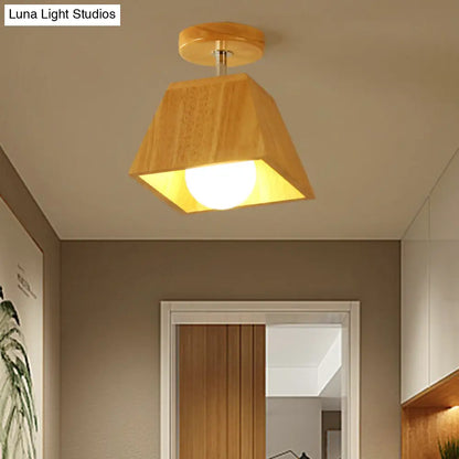 DecorBites™ DecorBites™ Sleek Wood Ceiling Light: Simplicity 1-Light Flush Mount for Bedrooms