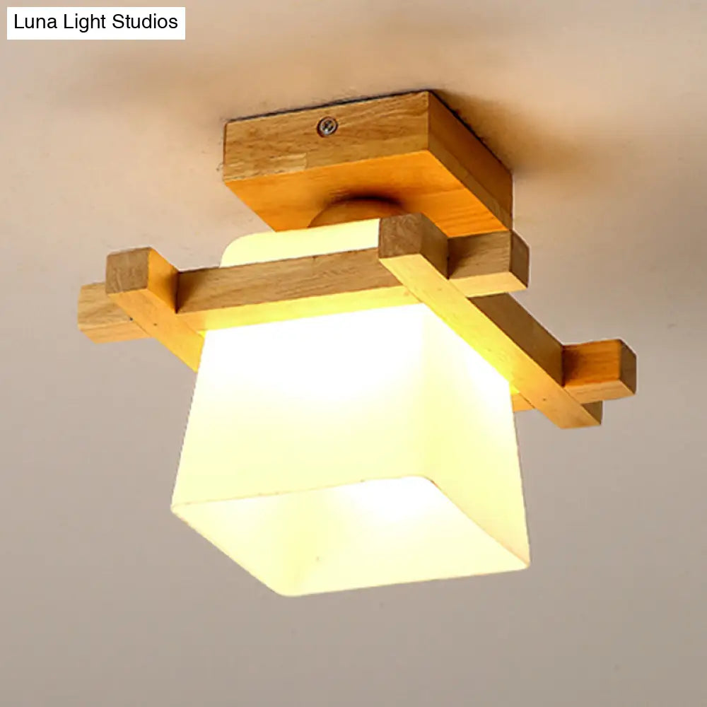 DecorBites™ DecorBites™ Sleek Wood Ceiling Light: Simplicity 1-Light Flush Mount for Bedrooms