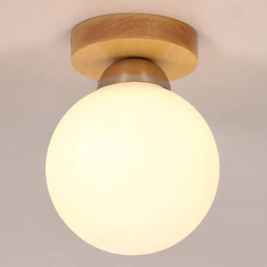 DecorBites™ DecorBites™ Sleek Wood Ceiling Light: Simplicity 1-Light Flush Mount for Bedrooms