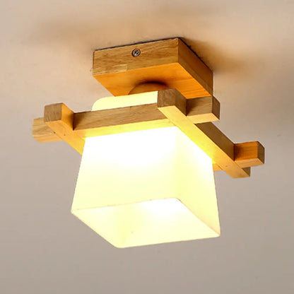 DecorBites™ DecorBites™ Sleek Wood Ceiling Light: Simplicity 1-Light Flush Mount for Bedrooms