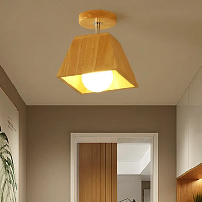 DecorBites™ DecorBites™ Sleek Wood Ceiling Light: Simplicity 1-Light Flush Mount for Bedrooms