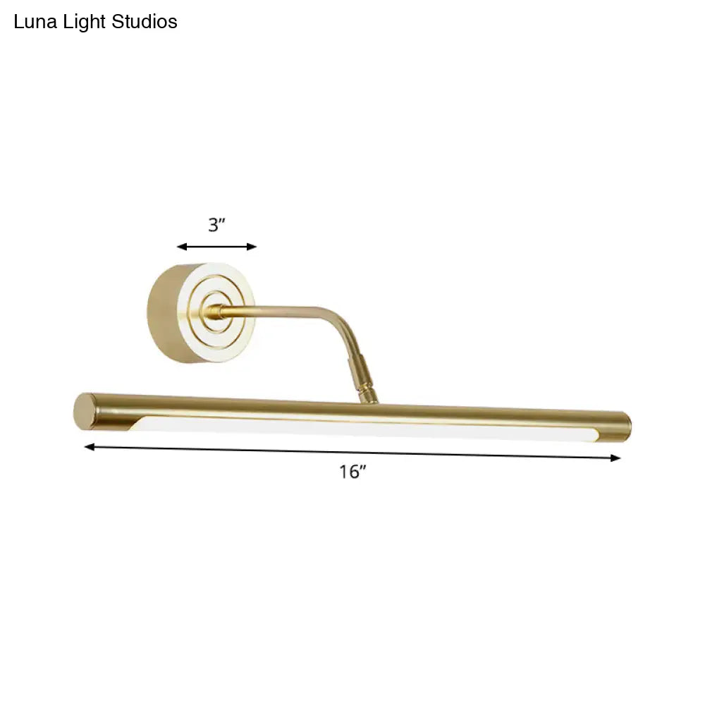 DecorBites™ DecorBites™ Slim Golden LED Vanity Mirror Light with Modern Metal Design - 16"/20" Wall Mount Lamp for Bedroom, Warm/White Lighting