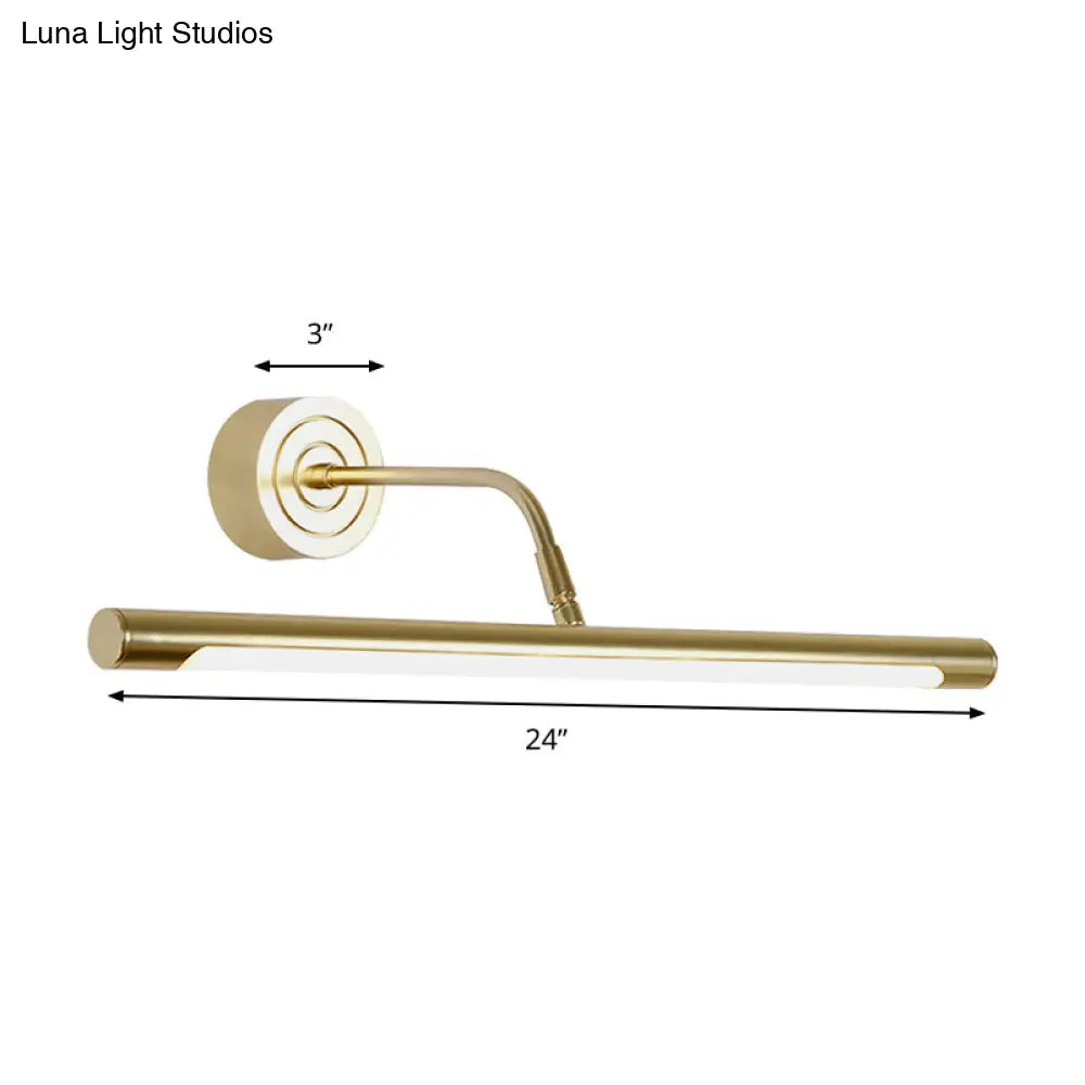 DecorBites™ DecorBites™ Slim Golden LED Vanity Mirror Light with Modern Metal Design - 16"/20" Wall Mount Lamp for Bedroom, Warm/White Lighting