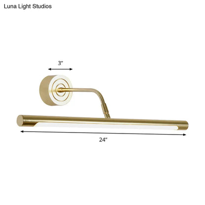 DecorBites™ DecorBites™ Slim Golden LED Vanity Mirror Light with Modern Metal Design - 16"/20" Wall Mount Lamp for Bedroom, Warm/White Lighting