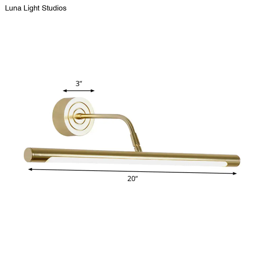 DecorBites™ DecorBites™ Slim Golden LED Vanity Mirror Light with Modern Metal Design - 16"/20" Wall Mount Lamp for Bedroom, Warm/White Lighting