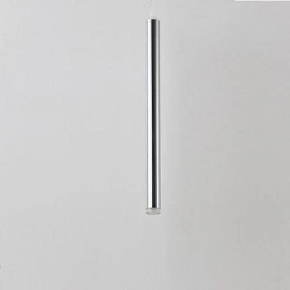 Slim Tube Aluminum Pendant Light in Brushed Nickel - Decorbites