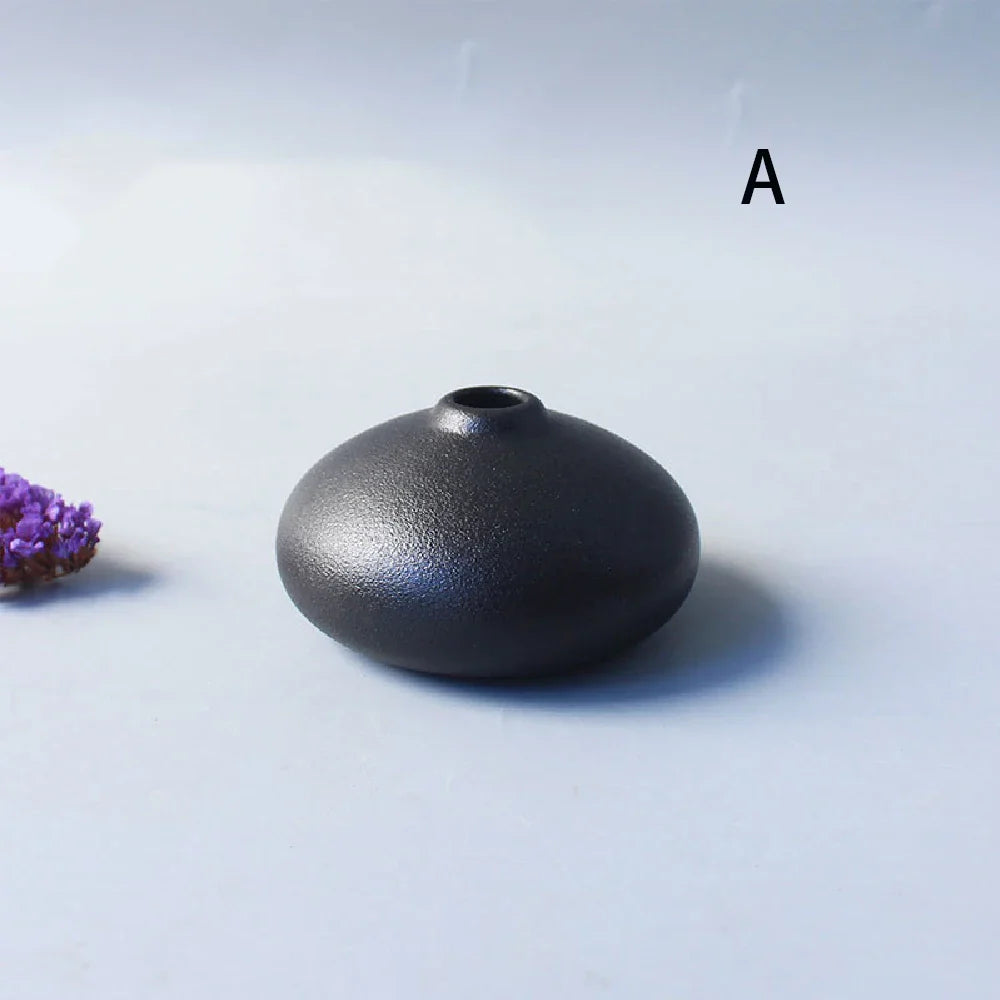 Small Ceramic Vase - Elegant Japanese Home Decor - A - Vase