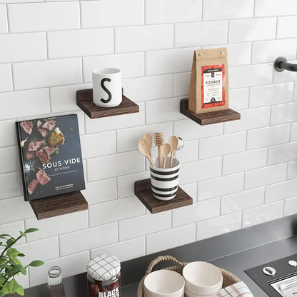 Small Wood Floating Shelves 4-Pack