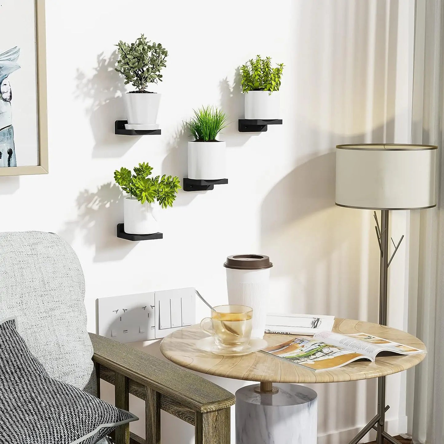 Small Wood Floating Shelves 4-Pack