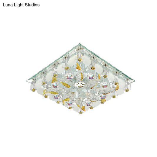 DecorBites™ DecorBites™ Small Yellow Crystal Fish Design LED Flush Ceiling Light with Modernist Touch - Warm/White Light