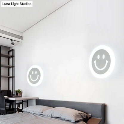 DecorBites™ DecorBites™ Smiley Face LED Sconce Lamp - Ultra-Thin Acrylic Shade, Warm/White LED Wall Lighting