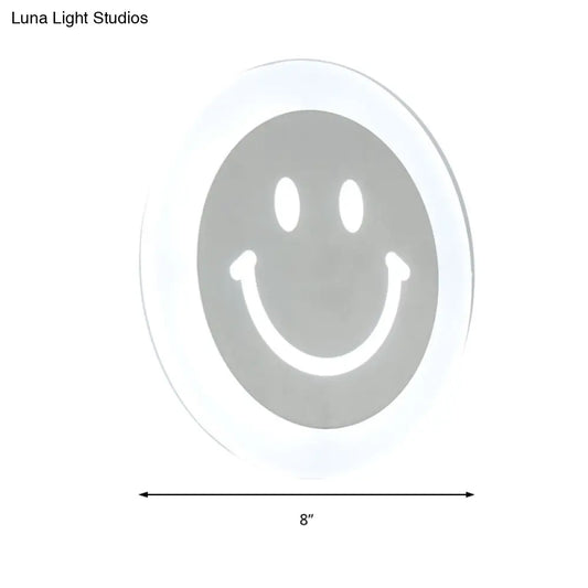 DecorBites™ DecorBites™ Smiley Face LED Sconce Lamp - Ultra-Thin Acrylic Shade, Warm/White LED Wall Lighting