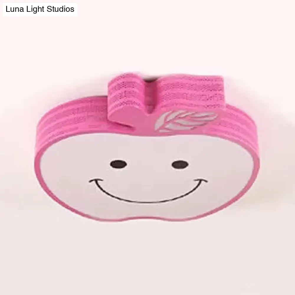 DecorBites™ DecorBites™ Smiling Apple Kids Ceiling Lamp - Contemporary Flush Mount Light