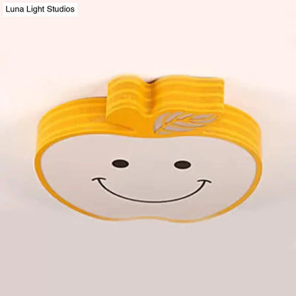 DecorBites™ DecorBites™ Smiling Apple Kids Ceiling Lamp - Contemporary Flush Mount Light