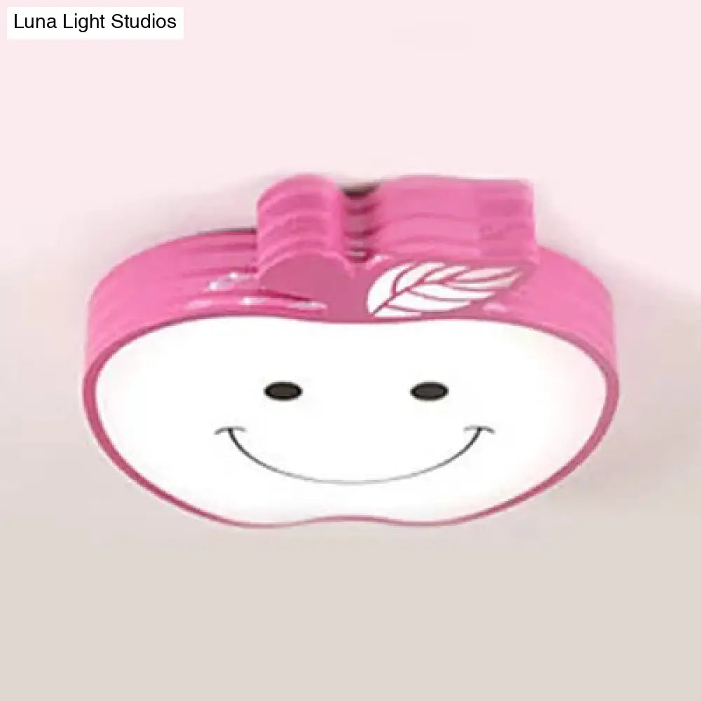 DecorBites™ DecorBites™ Smiling Apple Kids Ceiling Lamp - Contemporary Flush Mount Light