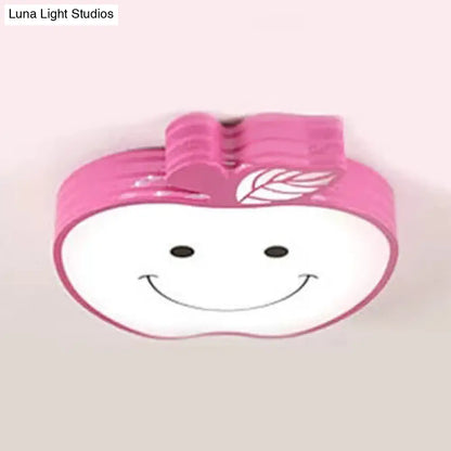 DecorBites™ DecorBites™ Smiling Apple Kids Ceiling Lamp - Contemporary Flush Mount Light