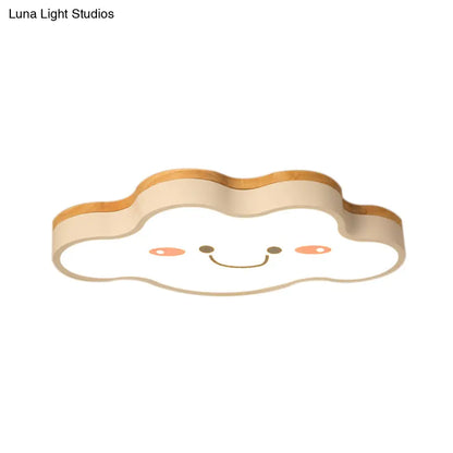 DecorBites™ DecorBites™ Smiling Cloud LED Ceiling Lamp for Kids' Bedrooms- White Acrylic Cartoon Design